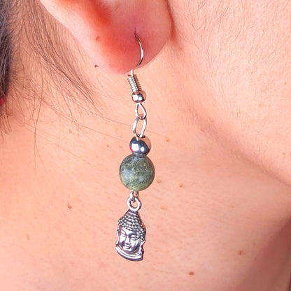 Elegant Green Jasper Earrings