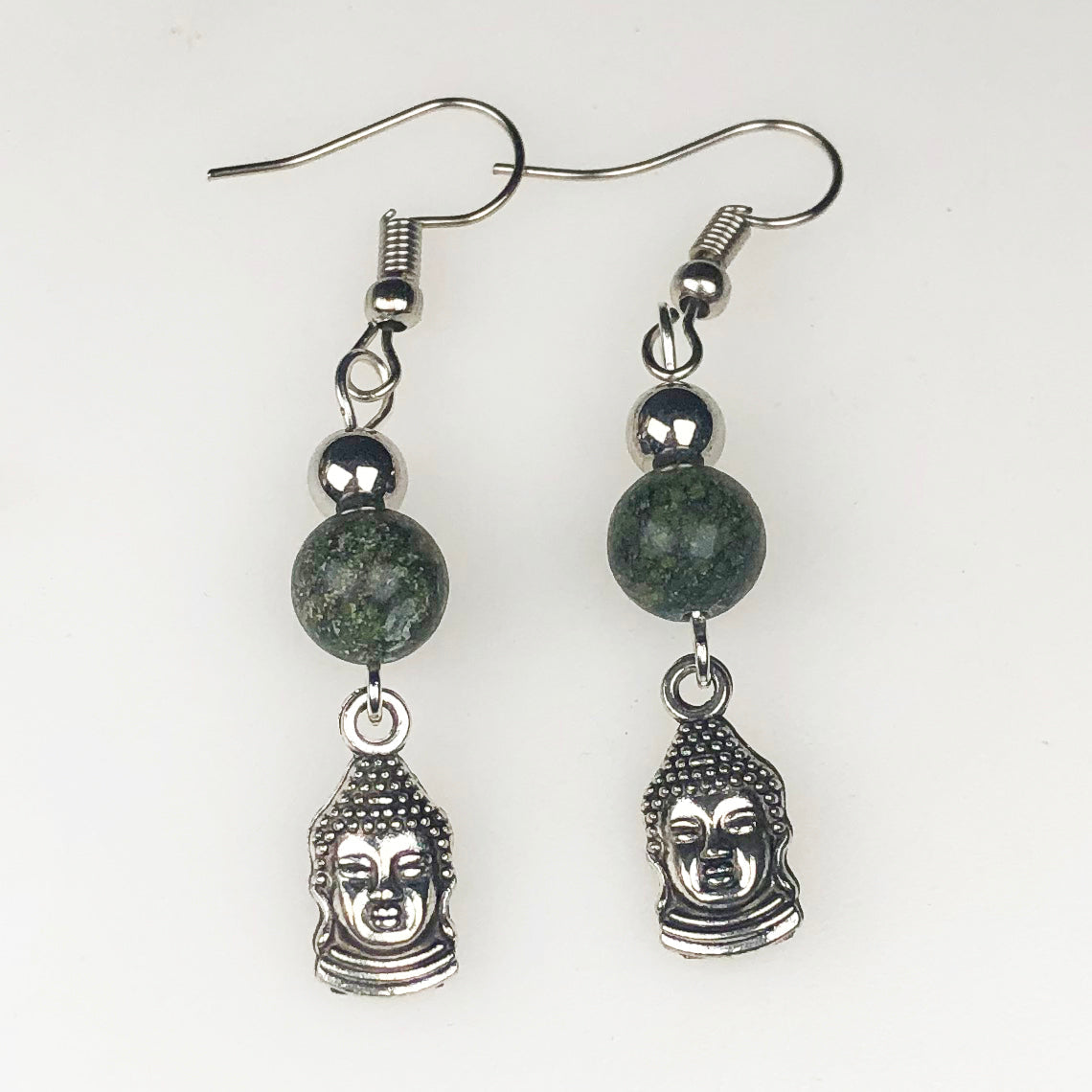Elegant Green Jasper Earrings