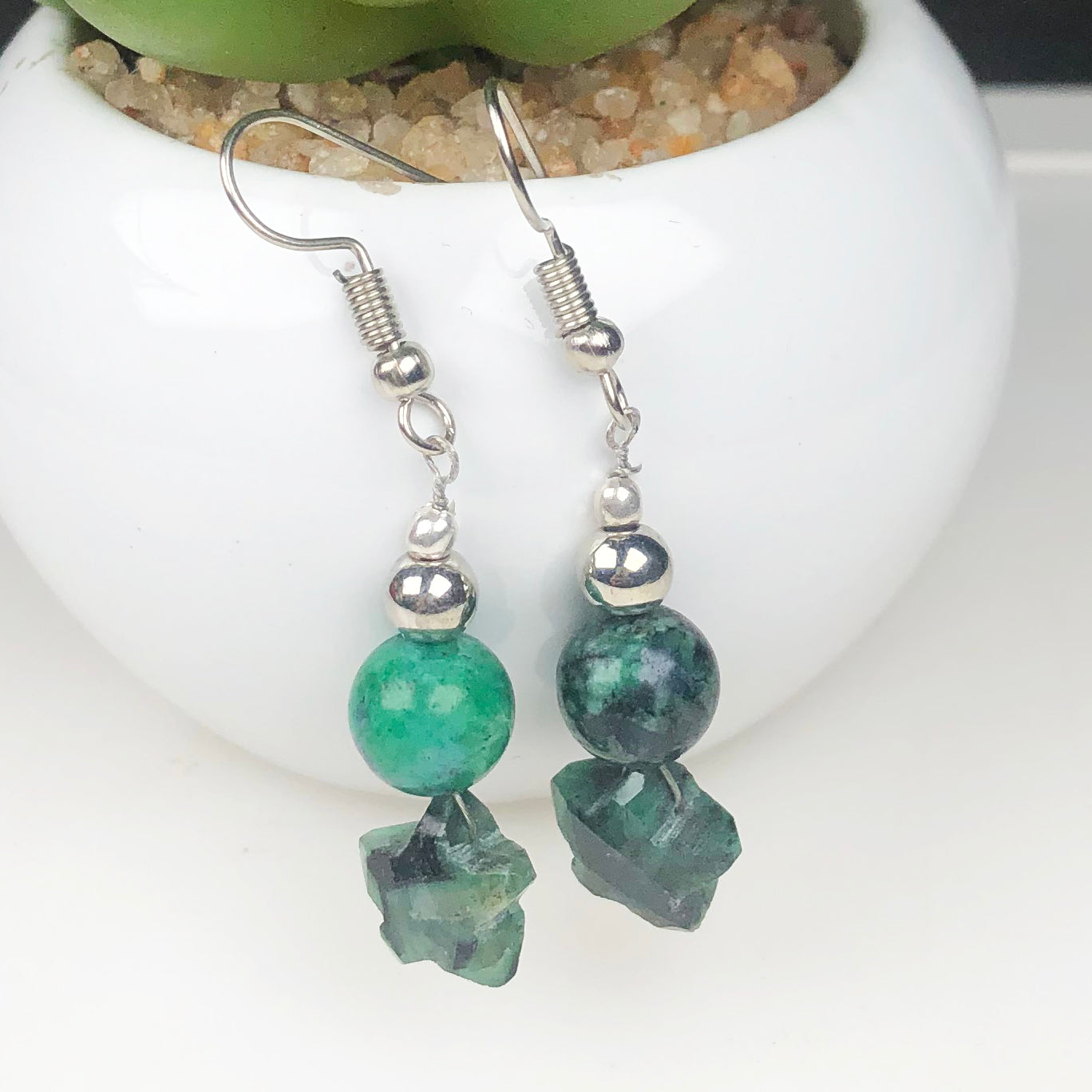 Beautiful Ruby Ziosite Earrings