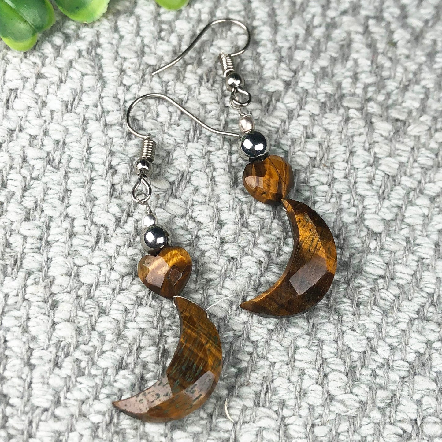 Glittering Tiger Eye Earrings