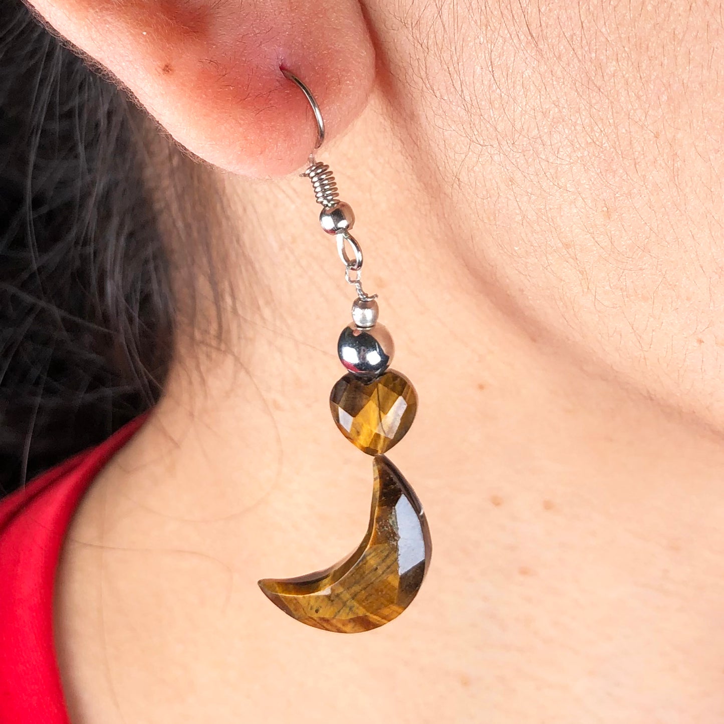 Glittering Tiger Eye Earrings