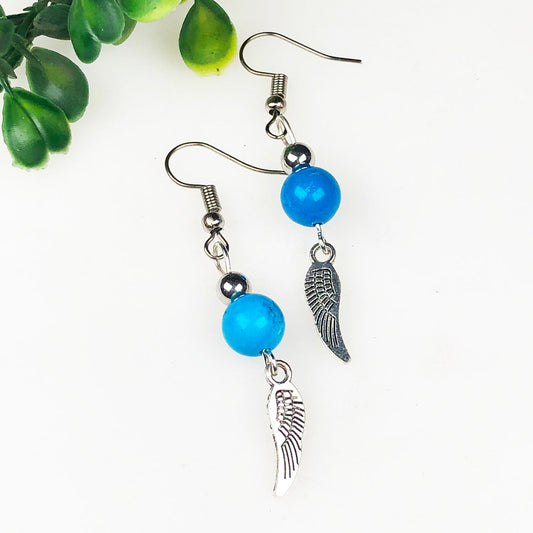 Blue Howlite Earrings for Women