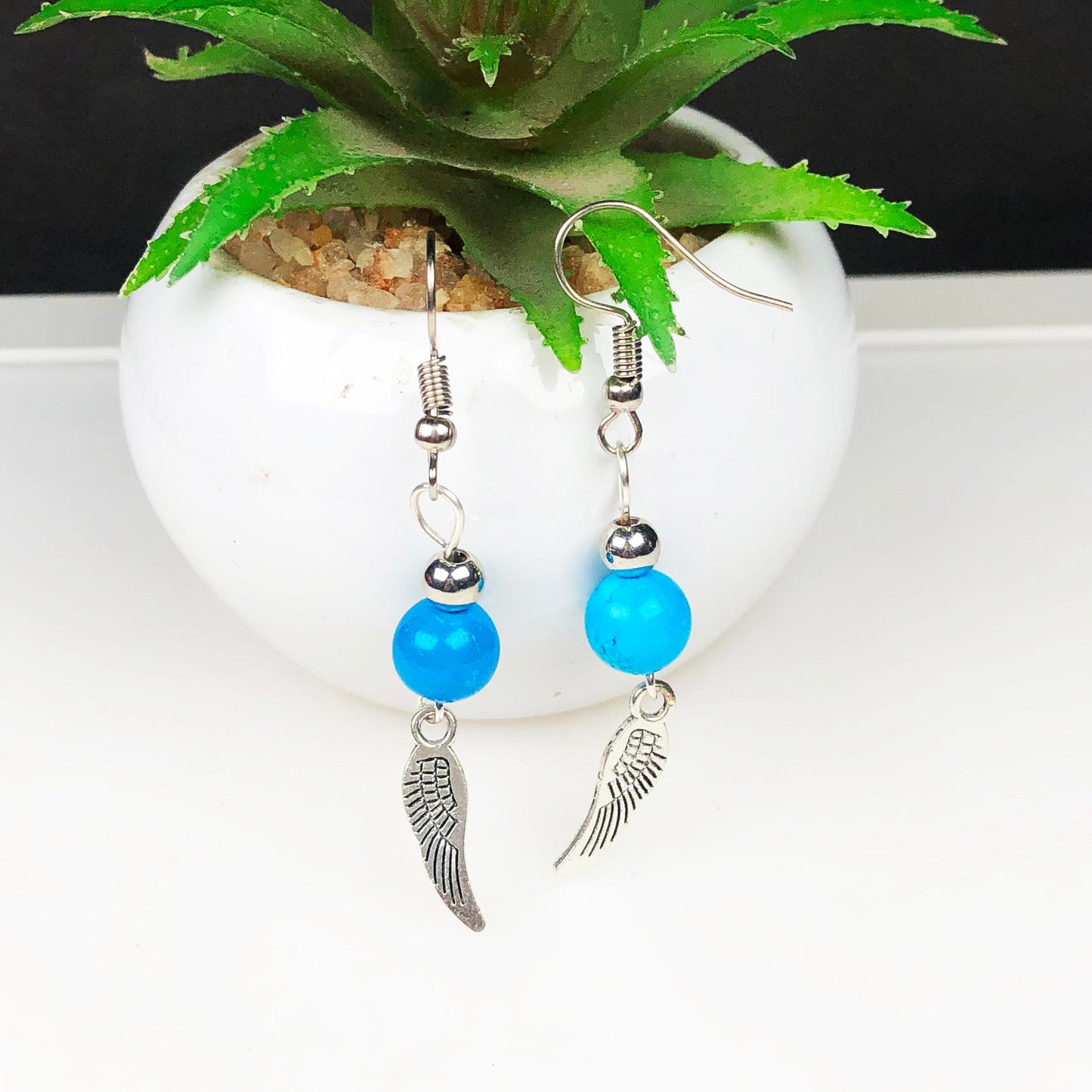 Blue Howlite Earrings for Women