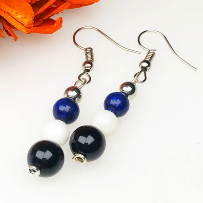 Howlite Black Lapis Lazuli Earrings for Women and Girls