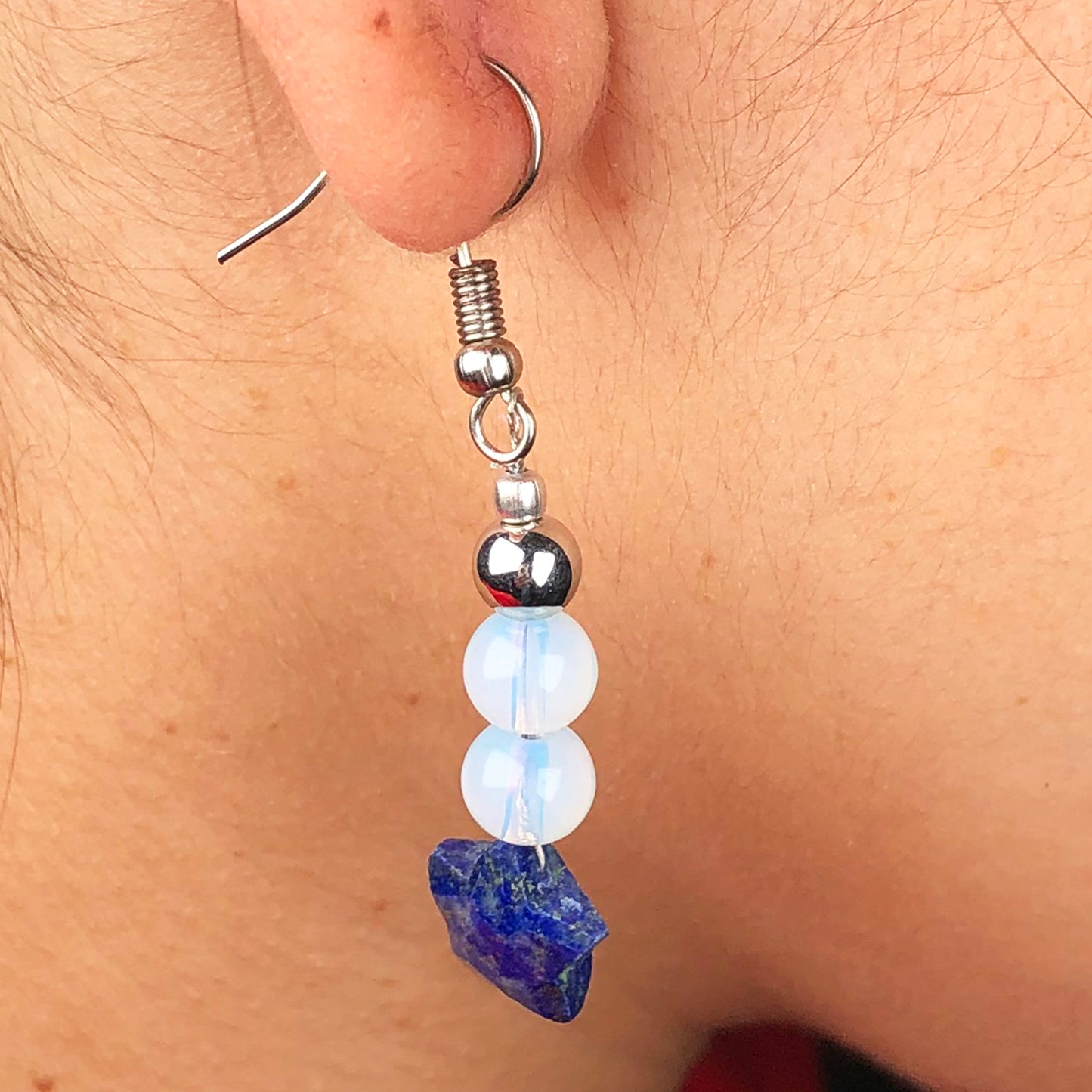 Opalite Lapis Lazuli Earrings for Women and Girls