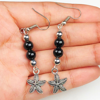 Amethyst Black Spinal Earrings for Women and Girls