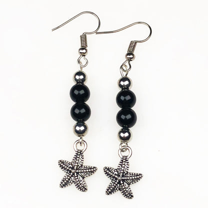 Amethyst Black Spinal Earrings for Women and Girls