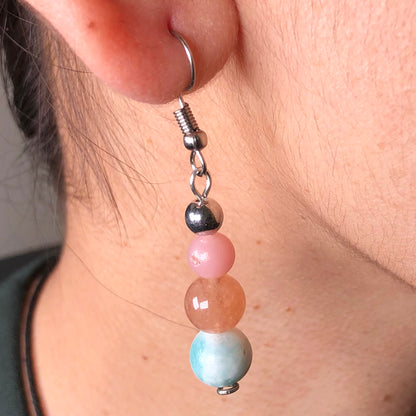Sunstone Amazonite Earrings for Women and Girls