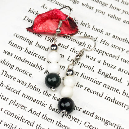 Howlite Obsidian Earrings for Women and Girls