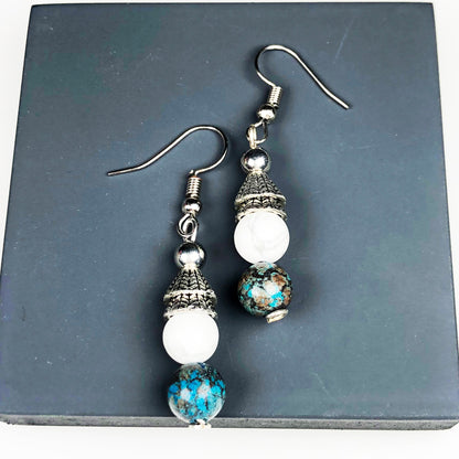 Howlite Chrysocolla Earrings for Women and Girls