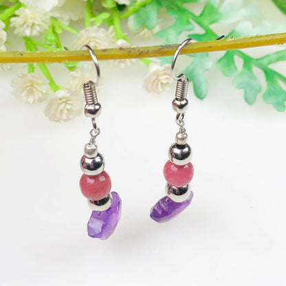 Amethyst Rhodonite Earrings for Women and Girls