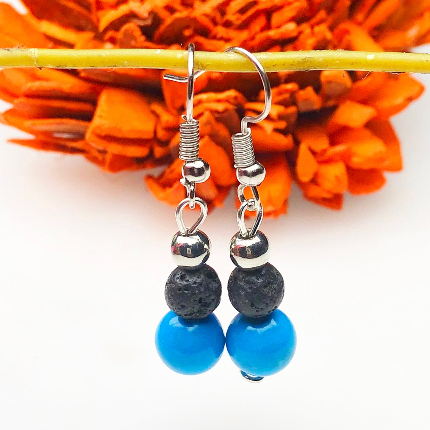 Lava and Howlite Earrings for Women and Girls