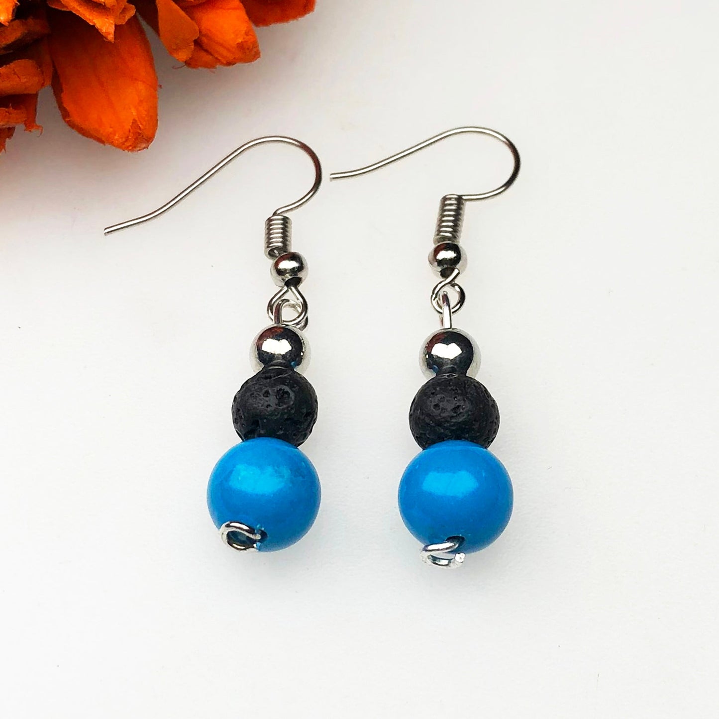 Lava and Howlite Earrings for Women and Girls