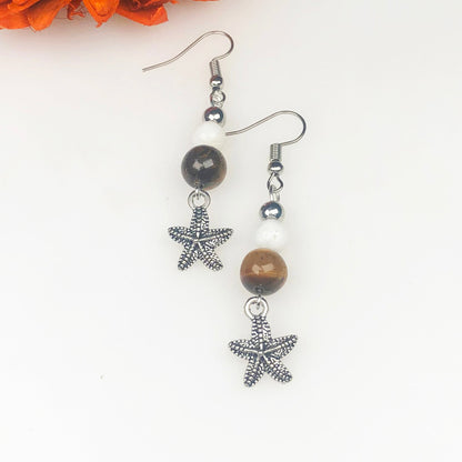 Tiger Eye Howlite Earrings for Women and Girls