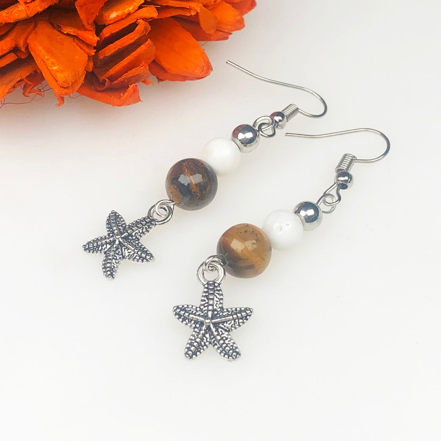 Tiger Eye Howlite Earrings for Women and Girls
