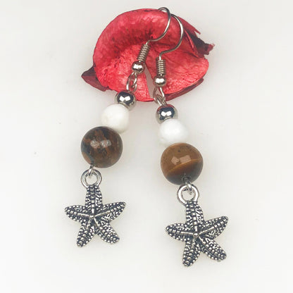 Tiger Eye Howlite Earrings for Women and Girls
