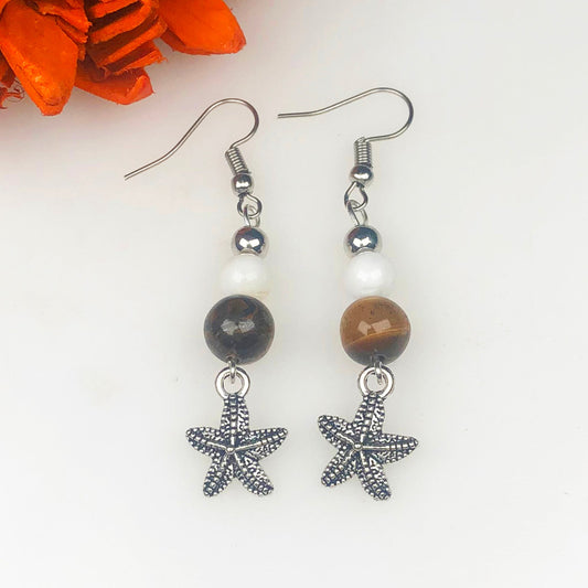 Tiger Eye Howlite Earrings for Women and Girls
