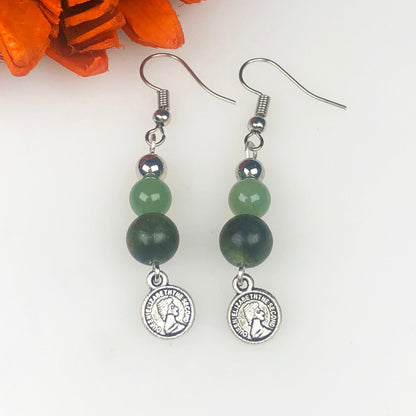 Pyrite Jasper Earrings for Women and Girls