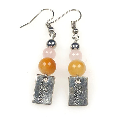Rose Quartz Aventurine Earrings for Women and Girls