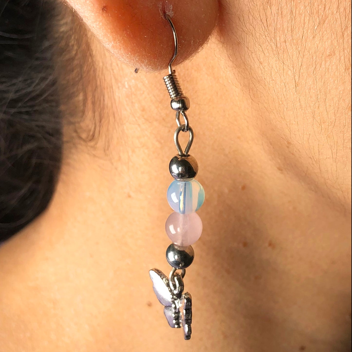 Gemstone Opalite and Agate Earrings for Women and Girls