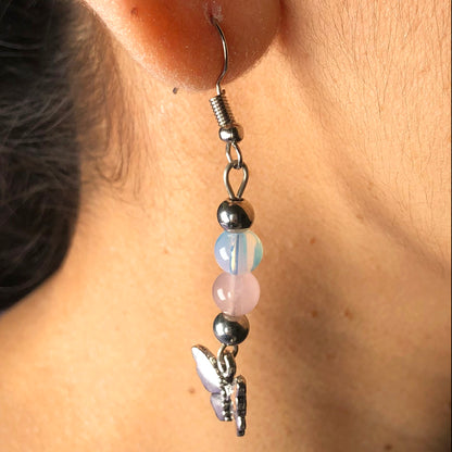 Gemstone Opalite and Agate Earrings for Women and Girls