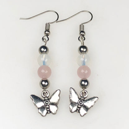 Gemstone Opalite and Agate Earrings for Women and Girls