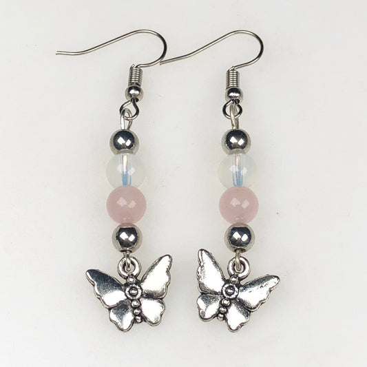 Gemstone Opalite and Agate Earrings for Women and Girls