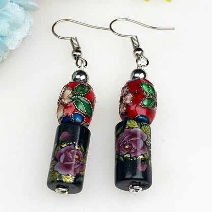 Natural Gemstone Tensa Beads Earrings for Women and Girls