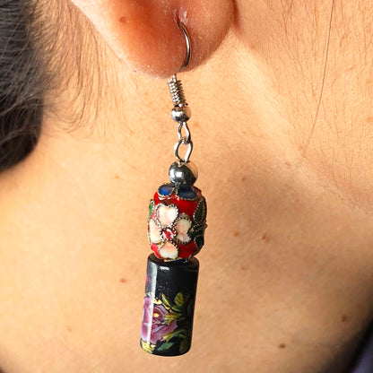 Natural Gemstone Tensa Beads Earrings for Women and Girls