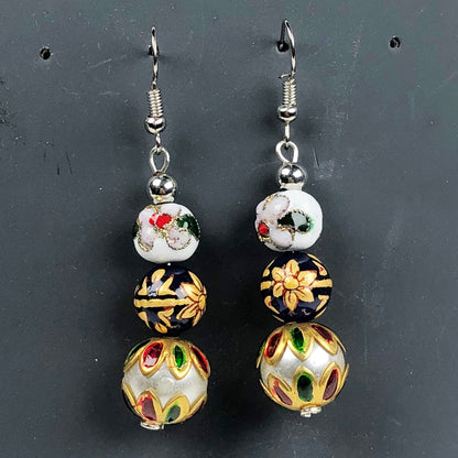 Natural Gemstone Tensa Beads Earrings for Women and Girls