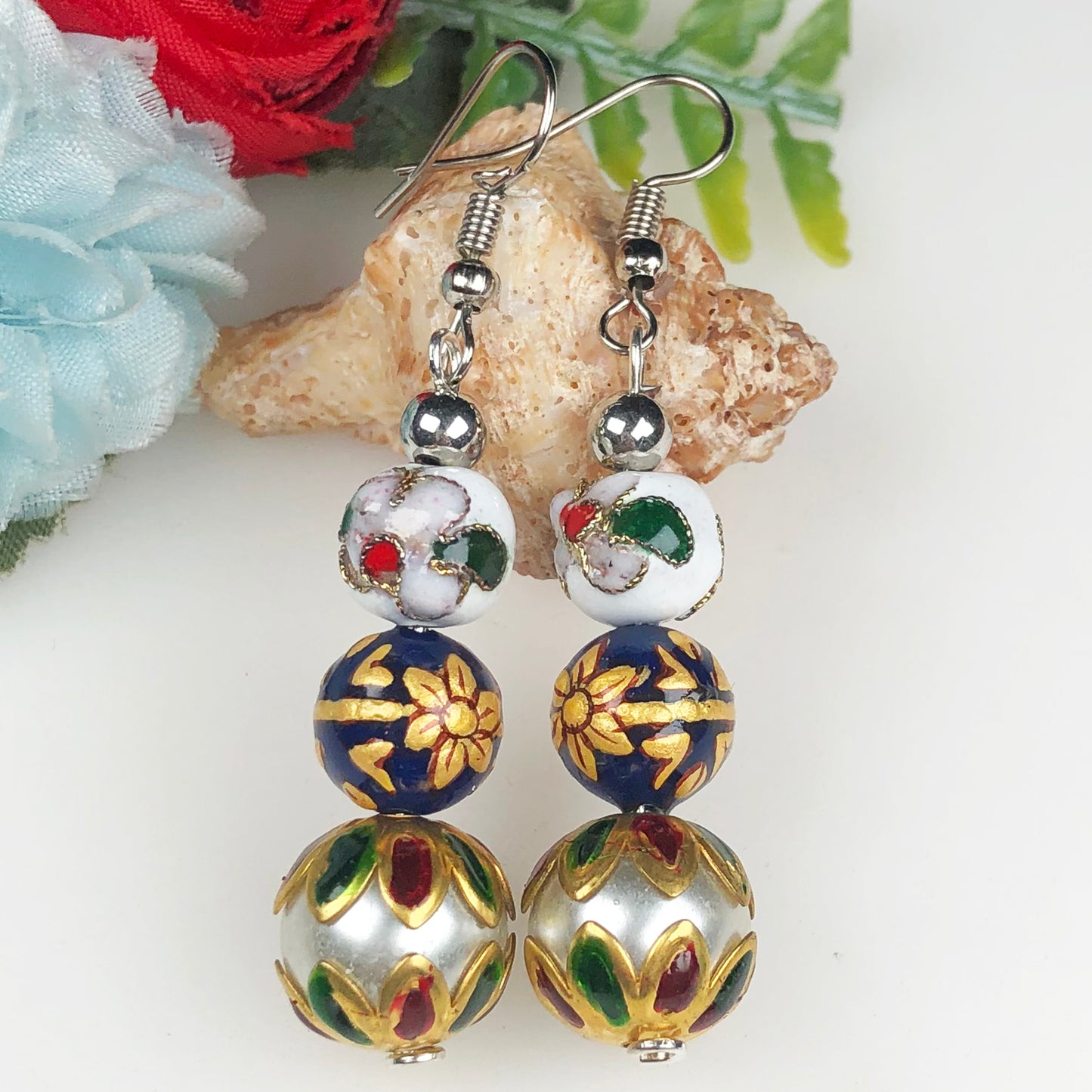 Natural Gemstone Tensa Beads Earrings for Women and Girls