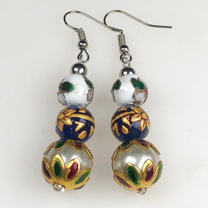 Natural Gemstone Tensa Beads Earrings for Women and Girls