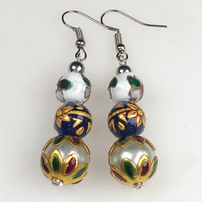 Natural Gemstone Tensa Beads Earrings for Women and Girls
