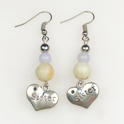 Natural Gemstone Jasper and Agate Earrings for Women and Girls