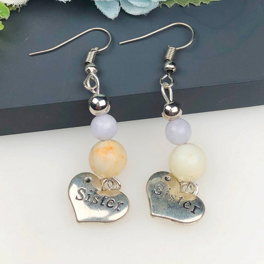 Natural Gemstone Jasper and Agate Earrings for Women and Girls
