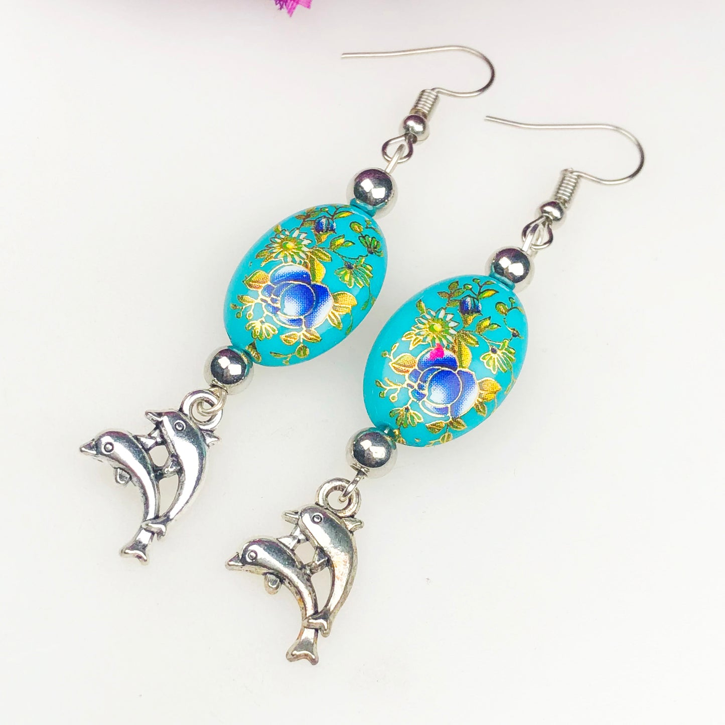 Natural Gemstone Tensa Beads Earrings for Women and Girls