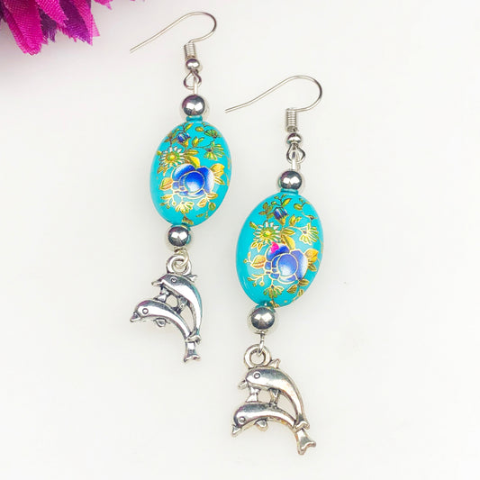 Natural Gemstone Tensa Beads Earrings for Women and Girls