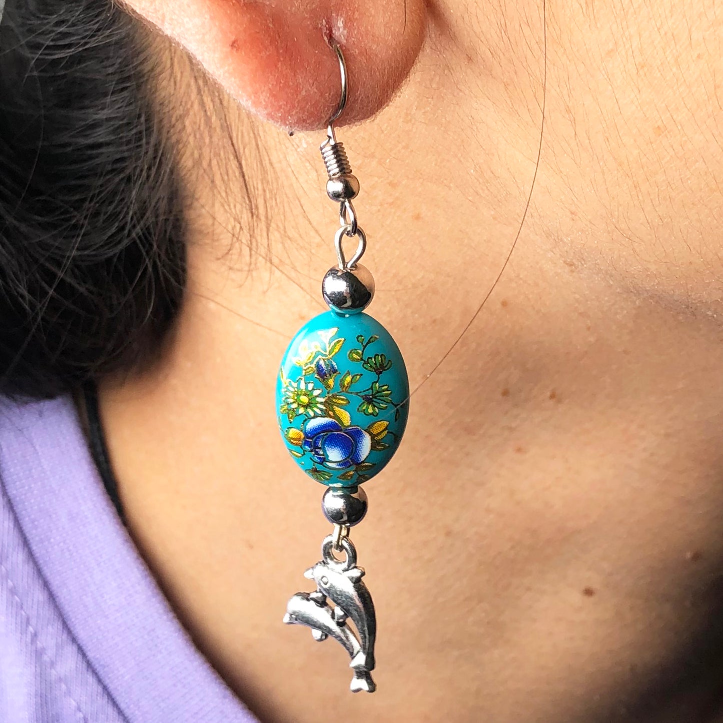 Natural Gemstone Tensa Beads Earrings for Women and Girls