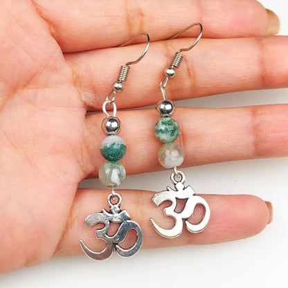 Natural Gemstone Incredible Tree Agate Earrings for Women and Girls