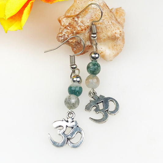 Natural Gemstone Incredible Tree Agate Earrings for Women and Girls