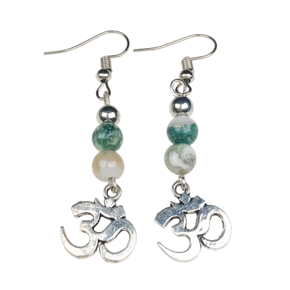 Natural Gemstone Incredible Tree Agate Earrings for Women and Girls
