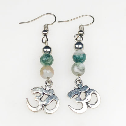 Natural Gemstone Incredible Tree Agate Earrings for Women and Girls