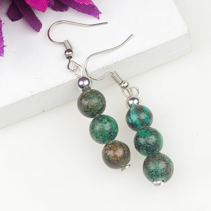 Natural Gemstone Amazing Green Jasper Earrings for Women and Girls