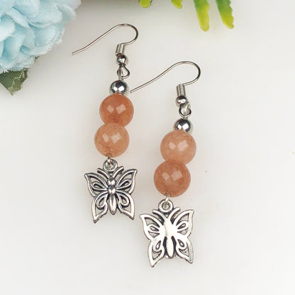 Natural Gemstone Colorful Onyx Earrings for Women and Girls