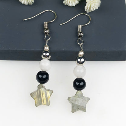 Natural Gemstone Very pretty Labradorite, Onyx and Agate Earrings for Women and Girls