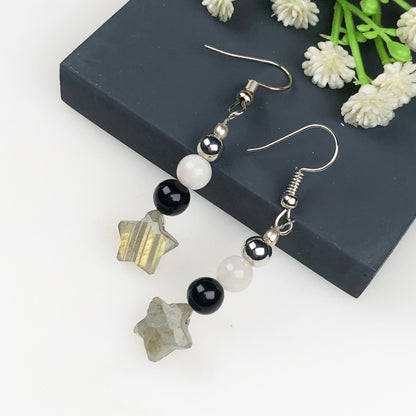 Natural Gemstone Very pretty Labradorite, Onyx and Agate Earrings for Women and Girls