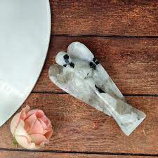 One of kind White Rainbow moonstone Angels for Everyone
