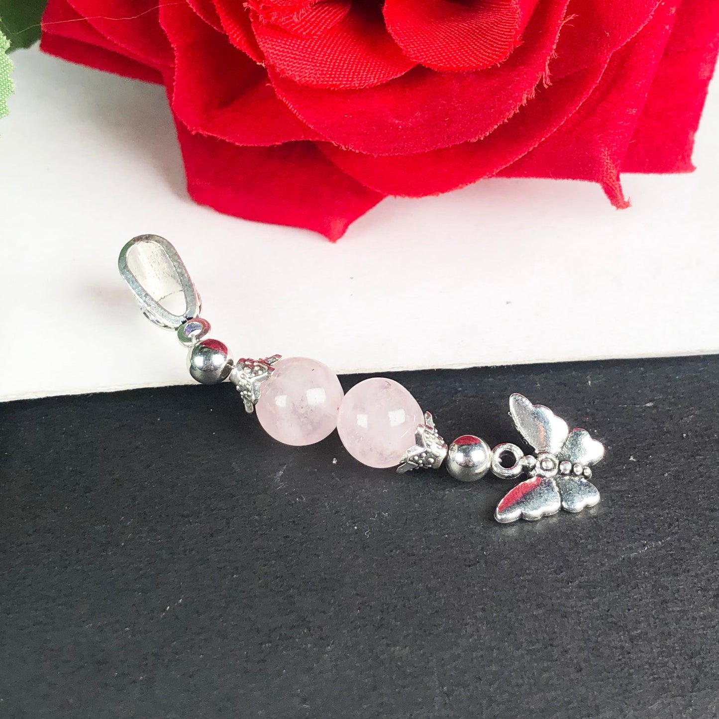 Pink Rose Quartz Pendant Healing for Women and Girls Pendant