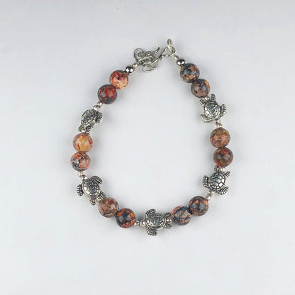 Gorgeous Brown Picture Jasper Bracelet Healing  Adjustable