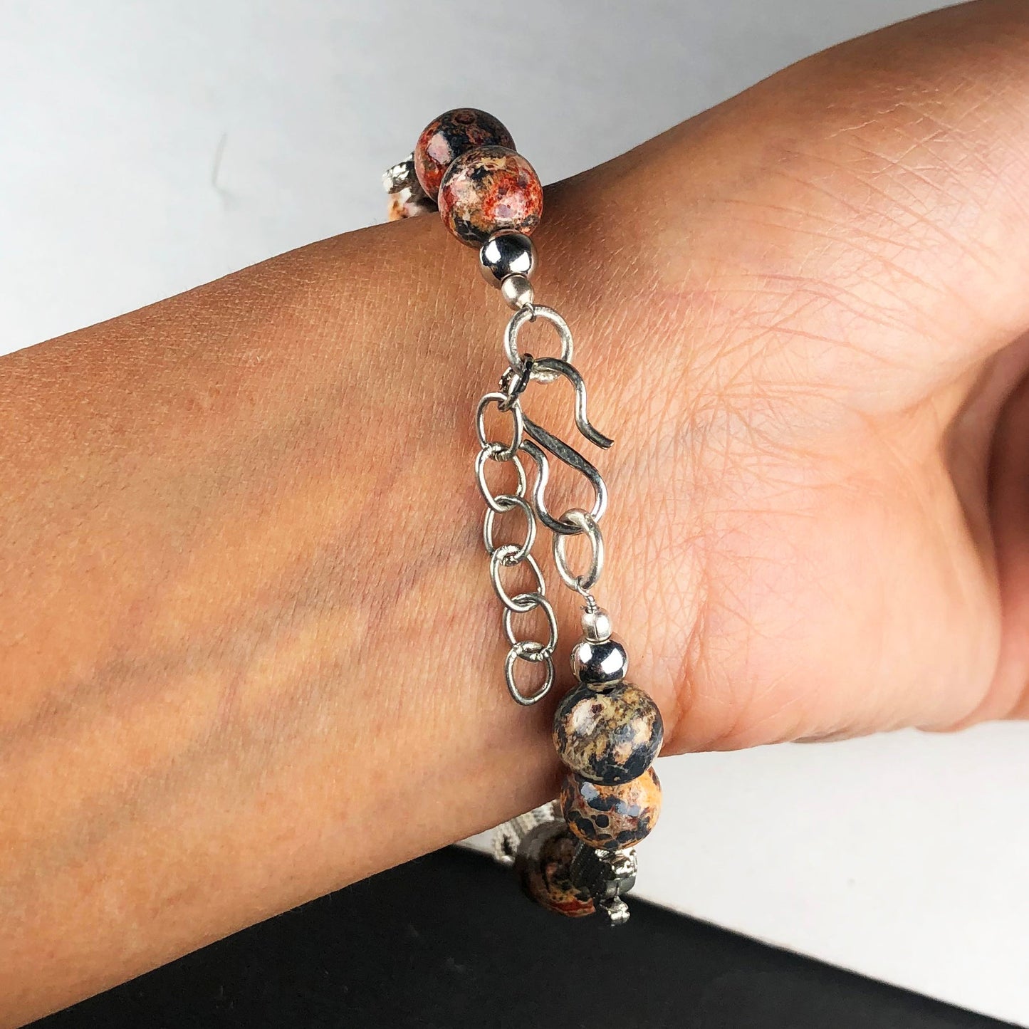 Gorgeous Brown Picture Jasper Bracelet Healing  Adjustable